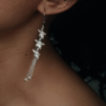 Lily Flower Long Dangle Earrings – Elegant Floral Jewelry - Image 3