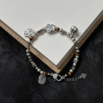 Sterling Silver Jade Beaded Bracelet – Chinese Style Charm - Image 3