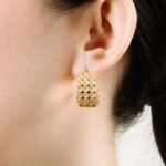 Gold Daisy Hoop Earrings – Wide Floral Design - Image 3