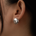 Half Sphere Silver Stud Earrings – Minimalist Ball Design - Image 3