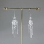 Sterling Silver Floral Dangle Earrings – Elegant Flower Jewelry - Image 3