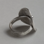 Oval Spiral Silver Ring – Vintage Swirl Design - Image 3