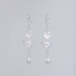 Silver Flower Dangle Earrings – Elegant Floral Jewelry - Image 3