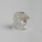 Chunky Textured Foil Silver Ring – Wide Band Statement - Image 3
