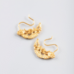 Gold-Colored Ornamental Ethnic Earrings – Traditional Handmade Jewelry - Image 5