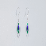 Peacock Enamel Dangle Earrings – Blue & Green Elegance - Image 4
