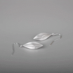 Abstract Silver Dangle Earrings – Teardrop & Nut Design - Image 3