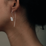 Sterling Silver Dahlia Dangle Earrings – Elegant Floral Jewelry - Image 3