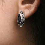 Amethyst Purple Stone Stud Earrings – Elegant Minimalist Design - Image 4